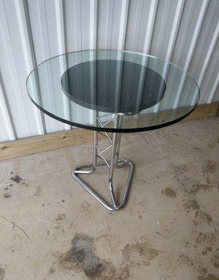 Mid Century Tubular Chrome And Pylon Glass Top Dining Table For Sale At Pamono