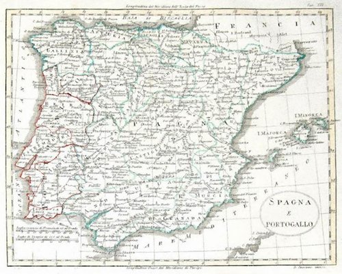Unknown Map Of Spain And Portugal Original Etching Late 19th Century For Sale At Pamono Unknown Map Of Spain And Portugal Original Etching Late 19th Century For Sale At Pamono