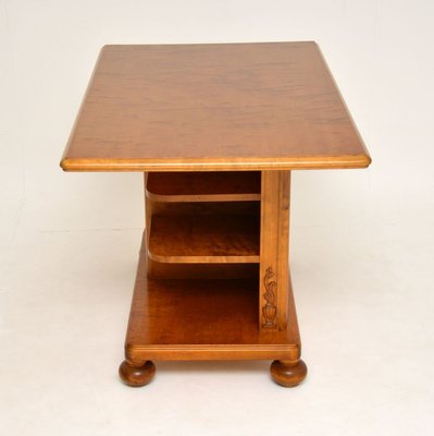 Antique Swedish Satin Birch Coffee Library Table For Sale At Pamono