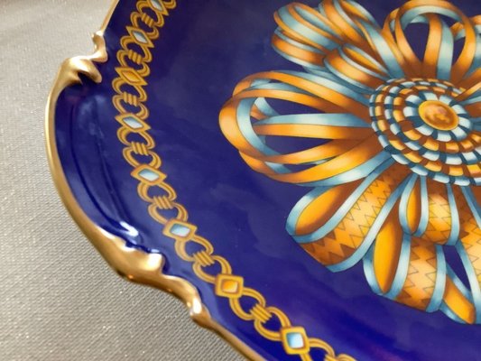 Porcelain Cocarde de soie Plate from Hermès, 1980s for sale at Pamono