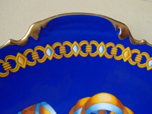 Porcelain Cocarde de soie Plate from Hermès, 1980s for sale at Pamono