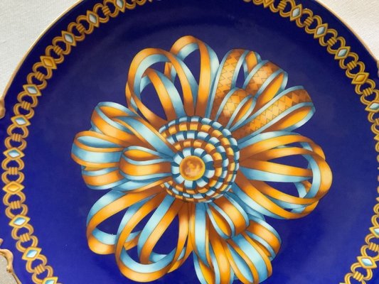 Porcelain Cocarde de soie Plate from Hermès, 1980s for sale at Pamono