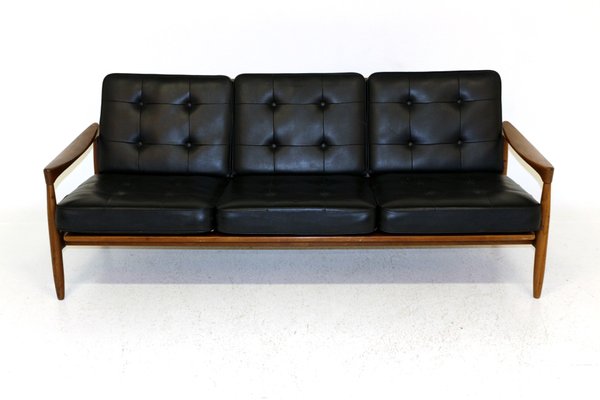 Kolding Sofa By Erik Wörtz For Ikea, Ikea Black Leather Sofa