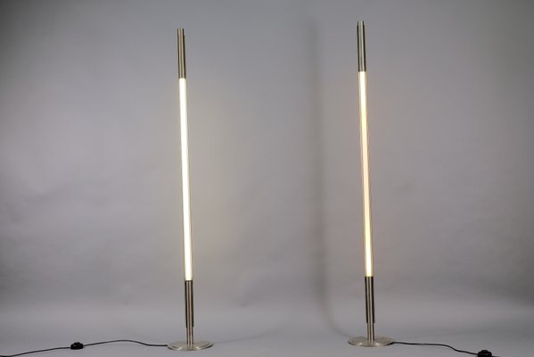 Vintage Industrial Tube Floor Lamps Set of 2 for sale at Pamono