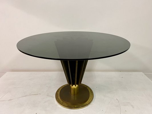 Brass And Iron Circular Dining Table By, Brass Circle Dining Table