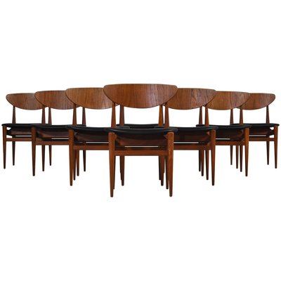 Danish Modern Dining Chairs In Teak, Modern Black Leather Dining Chairs