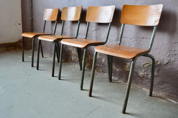 Industrial Dining Chairs 1950s Set of 4 for sale at Pamono