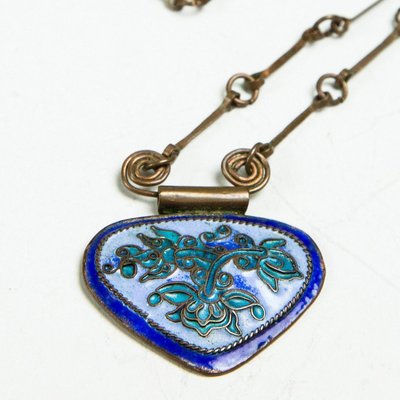 Vintage Filigree Cloisonne Pendant with 