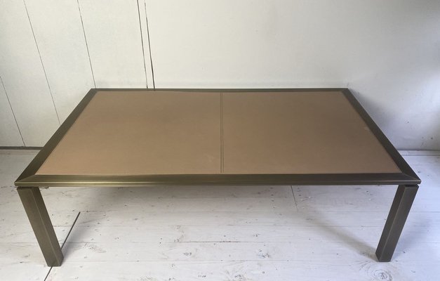 Brass And Leather Coffee Table From, Leather Coffee Tables