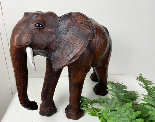 Elefante tronco in legno Handcarved Craft Ornamento Deco Fair Trade 