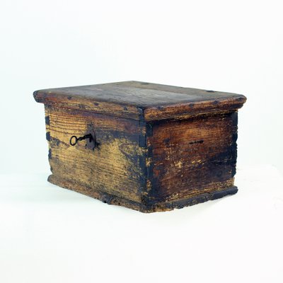 Antique Wooden Trunk With Praying Books, Antique Wooden Trunks
