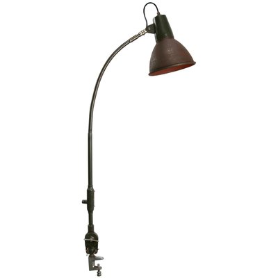 Mid Century Green Brown Rust Metal, Rust Table Lamp