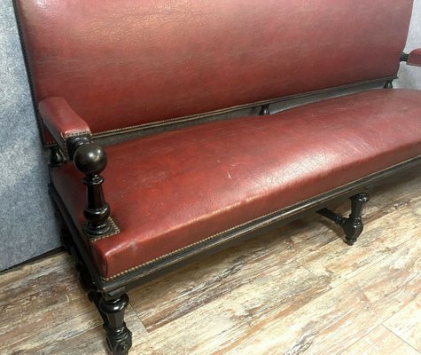 Napoleon Iii Blackened Leather Sofa For, Leather Bench Sofa