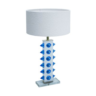 Colored Murano Glass Table Lamps Set, Indigo Glass Table Lamps
