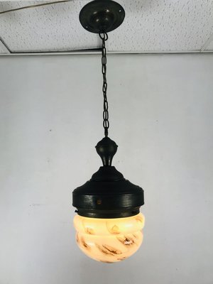 Antique Marble Glass Ceiling Lamp, Antique 1920 Ceiling Light Fixtures