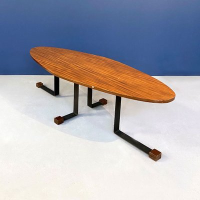 Italian Mid Century Wooden Elliptical Coffee Table From Isa Ponte San Pietro 1960s For Sale At Pamono