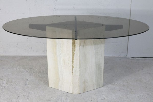 Dining Table With Stone Base And Smoked, How Do You Get Scratches Out Of Glass Top Table