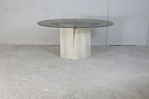 Smoked glass 2024 top dining table