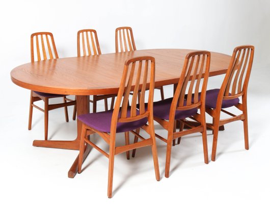 Teak Mid Century Modern Dining Table, Mid Century Modern Dining Room Table And Chairs