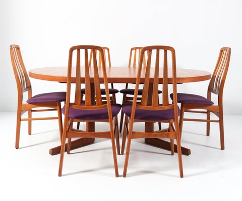 Teak Mid Century Modern Dining Table, Teak Mid Century Modern Dining Room Chairs
