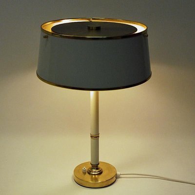 Swedish Brasetal Table Lamp From, Brass Lamp With Black Metal Shade