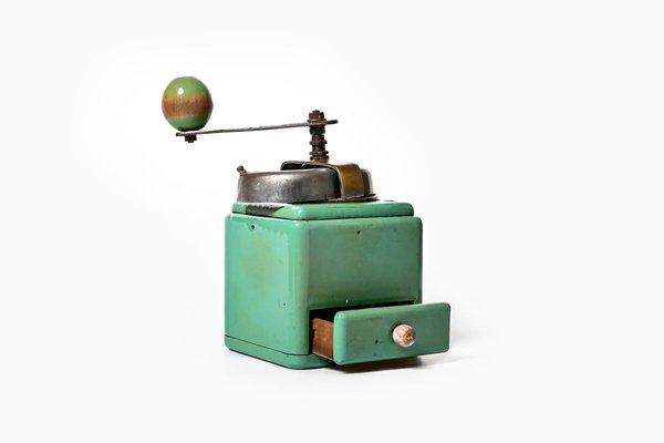 Mint Colored Manual Coffee Grinder, 1930s for sale at Pamono