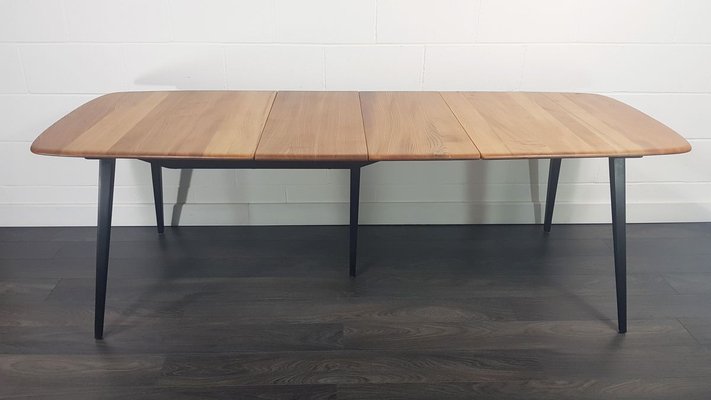 Extendable Dining Table With Black Legs By Lucian Ercolani For Ercol 1960s For Sale At Pamono