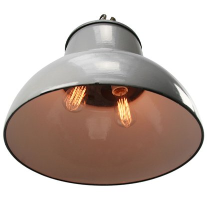 Mid Century Grey Enamel Vintage Industrial Pendant Light From Philips For Sale At Pamono