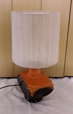 Lampe de Bureau en Céramique Orange, 1970s en vente sur Pamono