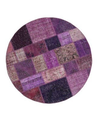 Vintage Purple Round Patchwork Rug For At Pamono Vintage Purple Round Patchwork Rug For, Purple Round Rug