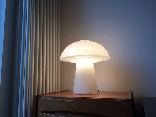 Lampe De Table Vintage Années 70 - Forme Champignon - Space Age - Blanc