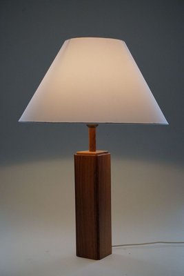 Danish Modern Rosewood Table Lamp, Wooden Touch Table Lamp