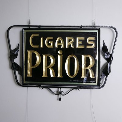 Vintage Double Sided Reverse Painted Cigar Hanging Advertising