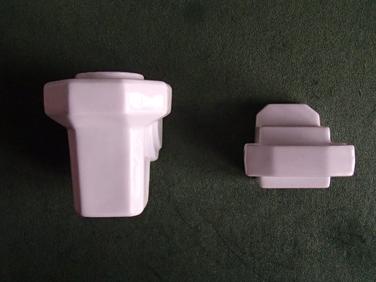 Zahnbrstenhalter aus Bambus und Aschenbecher mit Streichholzhalter,  1930er, 2er Set bei Pamono kaufen