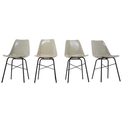 Mid-Century Fiberglass Dining Chairs, Czechoslovakia, 1960s, Set