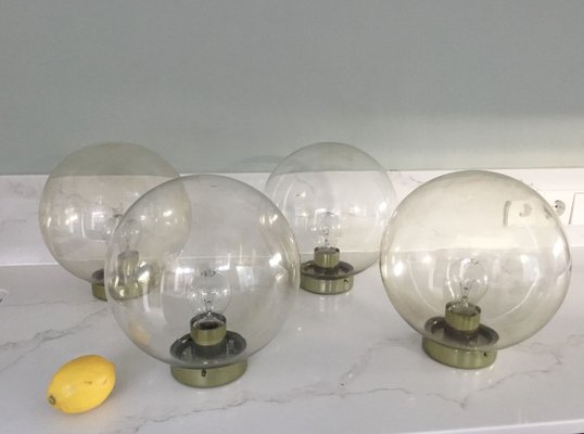 Hand Blown Globe Ceiling Lamp Wall Light from Raak 1960s for