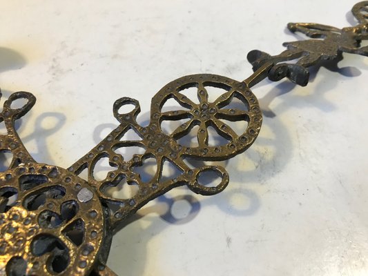Pendant Cross Candleholder in Bronze, Greece, 1920s for sale at Pamono