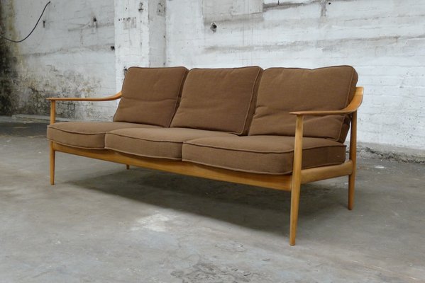 Antimott Sofa in Cherry Wood from Walter Knoll Wilhelm Knoll 1960s
