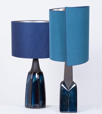 Soholm Table Lamps With New Silk Custom, Navy Blue Table Lamp Shades Uk