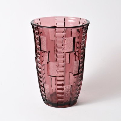 Belgian Art Deco Luxval Vase by Graffart Val Saint Lambert, for sale Pamono