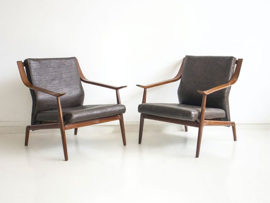 Faux Leather Upholstery 1950s Set, Leather For Chair Upholstery