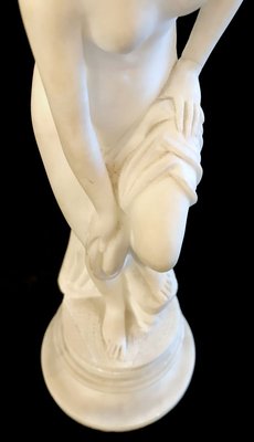 Statue En Albâtre Et Marbre Représentant Hélène Et Pâris, XX