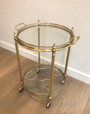 Round Brass Drinks Trolley French, Round Drinks Trolley Table