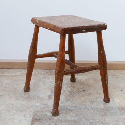 Mid Century Wooden Stool Or Side Table, Wooden Stool Side Table