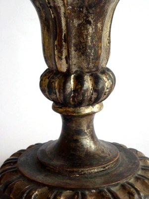 lol æstetisk shabby Baroque Style Wood Table Lamp with Silver Leaf, 1950s for sale at Pamono