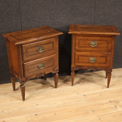 Louis Xvi Style Wooden Bedside Tables, Antique Wood Bedside Tables