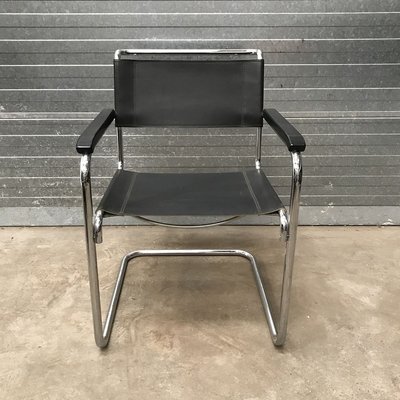 B34 Side Chair In Black Leather By Marcel Breuer For Thonet 2000s For Sale At Pamono