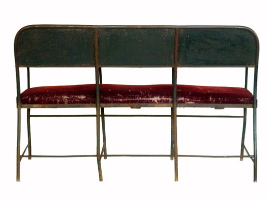 Antique Wrought Iron Theatre Sofa for sale at Pamono
