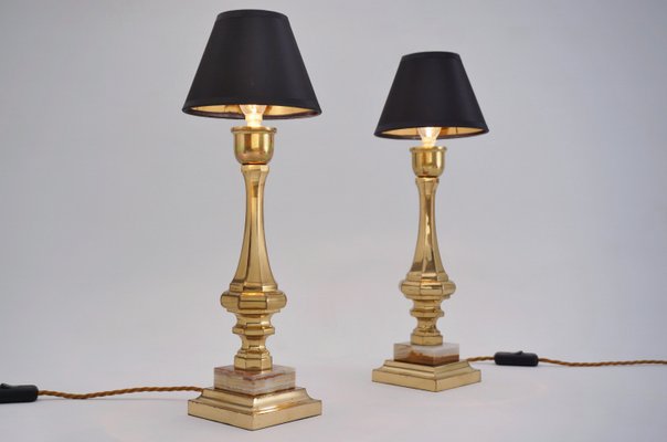 Vintage Bronze And Onyx Table Lamps, French Table Lamps Uk