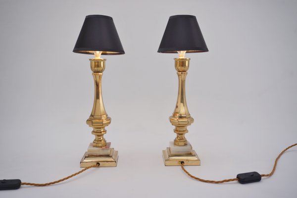 Vintage Bronze And Onyx Table Lamps France Set Of 2 For Sale At Pamono 